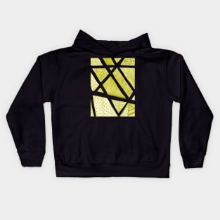 Geometric doodles - yellow and white Kids Hoodie